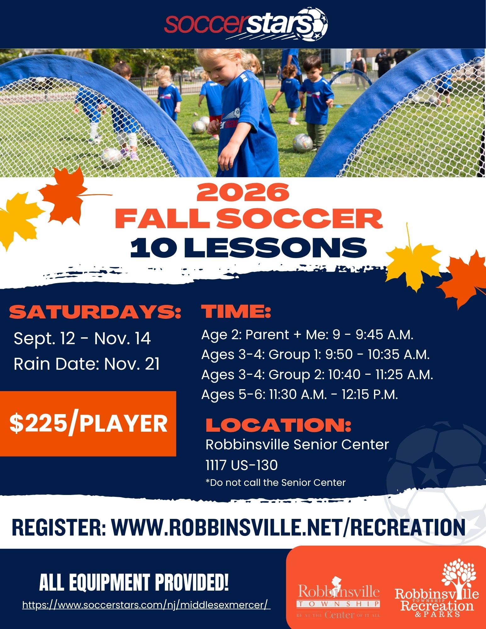 Robbinsville Rec Fall 26 - Enrollment Flyer